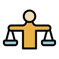 Scales comparison icon color outline vector