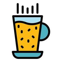 Transparent drink glass icon color outline vector