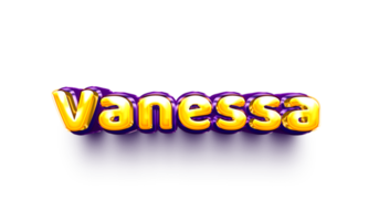 names of girls English helium balloon shiny celebration sticker 3d inflated Vanessa png