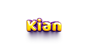 names of boys English helium balloon shiny celebration sticker 3d inflated Kian png