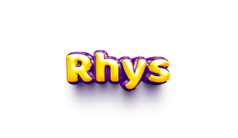 names of boy English helium balloon shiny celebration sticker 3d inflated Rhys png