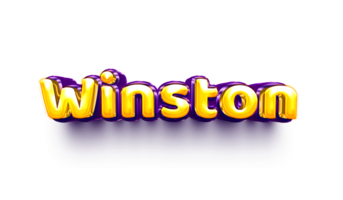 names of boys English helium balloon shiny celebration sticker 3d inflated Winston Winston png