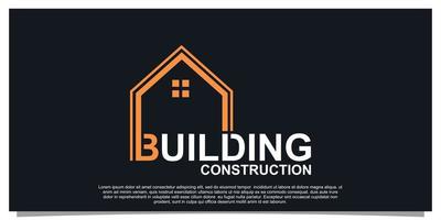 Building constrution logo design with creative concept Premium Vector