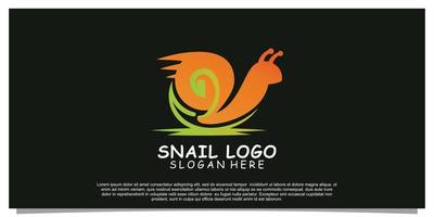 diseño de logotipo de caracol de círculo naranja inspiración concepto simple con elemento premium vector parte 4