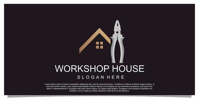 Workshop house and building concept logo design home building construction Premium Vector Part 2