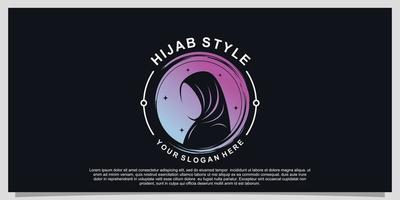 diseño de logotipo de estilo hijab para hijab o bufanda moda muslimah con concepto único premium vector parte 15