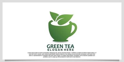 diseño e inspiración del logotipo de té verde aislado en el vector premium de fondo blanco parte 1