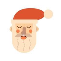 Geometric Christmas Santa character, Santa face, Santa head isolated element. Trendy geometric style. Vector illustration