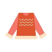 Geometric Christmas ugly sweater icon, isolated vector element. Winter holiday mosaic geometric red sweater in simple flat style Minimal New Year decorative illustration.