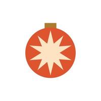 vector aislado del elemento geométrico de la Navidad. mosaico de vacaciones de invierno bola de navidad roja geométrica dibujada en formas abstractas. ilustración decorativa minimalista de año nuevo en color rojo.