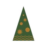 Geometric Christmas tree symbol isolated element. Trendy geometric flat style, triangular Christmas tree. Vector illustration