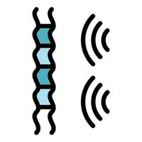 Audio waves icon color outline vector