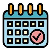 Running calendar date icon color outline vector