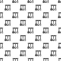 Spatula, whisk and ladle on hanger pattern vector