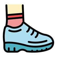 Running shoe icon color outline vector