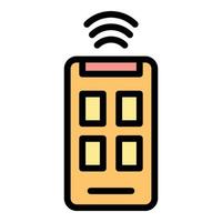 Smartphone remote control icon color outline vector