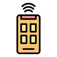 Smartphone remote control icon color outline vector