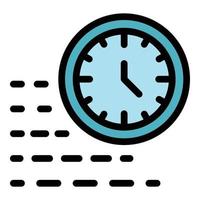 Running time clock icon color outline vector