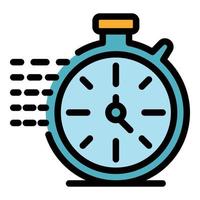 Running stopwatch icon color outline vector