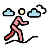 Outdoor running icon color outline vector