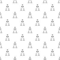 Team of employees pattern, simple style vector