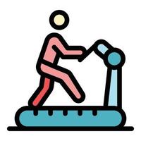 Treadmill running icon color outline vector