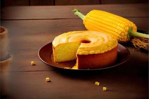 delicioso pastel de maíz en la mesa pastel típico brasileño foto