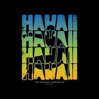 Hawaii illustration typography. perfect for t shirt design vector