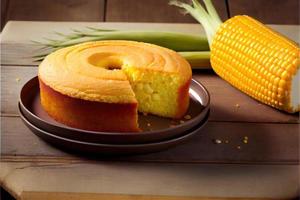 delicioso pastel de maíz en la mesa pastel típico brasileño foto