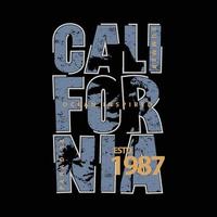 California illustration typography. perfect for t shirt design vector