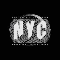 ilustración vectorial y tipografía de Nueva York, perfecta para camisetas, sudaderas con capucha, estampados, etc. vector