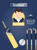 Cricket Icons Set for Scotland vector