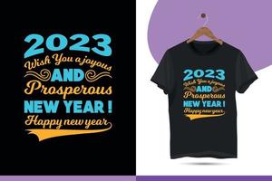 2023 les deseo un feliz y próspero año nuevo feliz año nuevo. plantilla de diseño de vector de año nuevo.