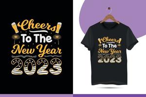 Cheers to the new year 2023 Happy new year vector design template.