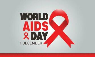 cinta roja de concienciación sobre el sida. concepto del día mundial del sida. ilustración de pasos vectoriales vector
