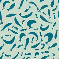 Marine seamless pattern with small fishes silhouettes. vector