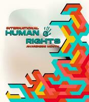 human rights day with isometric frame and gradient white background vector