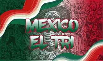 mexico el tri world football championship background theme vector