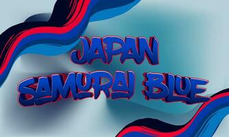 tema de fondo del campeonato mundial de fútbol azul samurai de japón vector