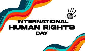 día internacional de los derechos humanos con marco de borde colorido para afiches, pancartas vector