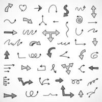 Vector set of hand drawn arrows, elements for presentation