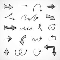 Vector set of hand drawn arrows, elements for presentation