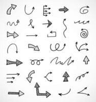 Vector set of hand drawn arrows, elements for presentation