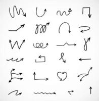 Vector set of hand drawn arrows, elements for presentation