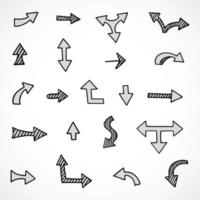 Vector set of hand drawn arrows, elements for presentation