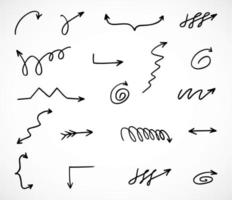 Vector set of hand drawn arrows, elements for presentation