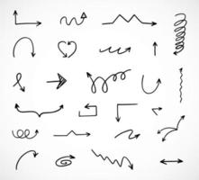 Vector set of hand drawn arrows, elements for presentation