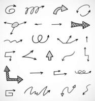 Vector set of hand drawn arrows, elements for presentation