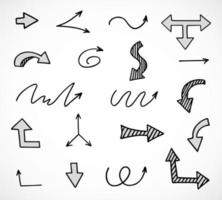 Vector set of hand drawn arrows, elements for presentation