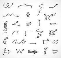 Vector set of hand drawn arrows, elements for presentation